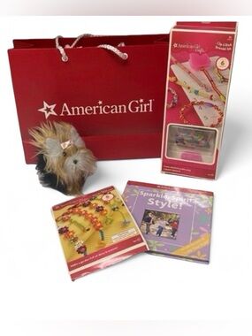 American Girl Craft Bundle + Yorkie Plush, Bracelet Kits, Book & Gift Bag NWT